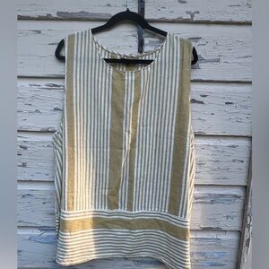 For Cynthia 100% Linen Lagenlook Beachy Boho Sleeveless Summer Blouse Top 3X